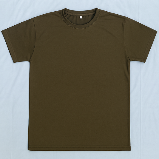 Crew Neck T-Shirt in Olive Green