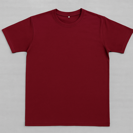 Crew Neck T-Shirt in Maroon